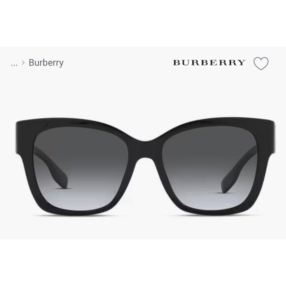 Burberry 4345 Ruth Black Plastic Frame Gray Tinted Lenses Sunglasses NWT $281 main image 7